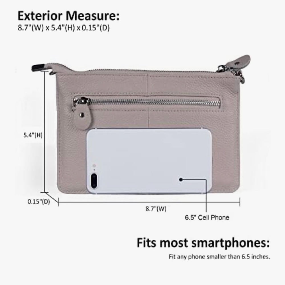 Chic Brown Leather Crossbody Bag - Picture 6 of 7